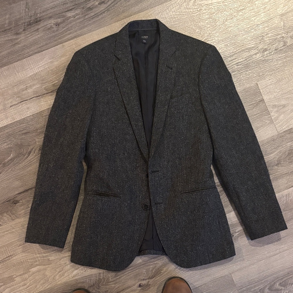 J. Crew Charcoal Tweed Wool Blazer - 38R